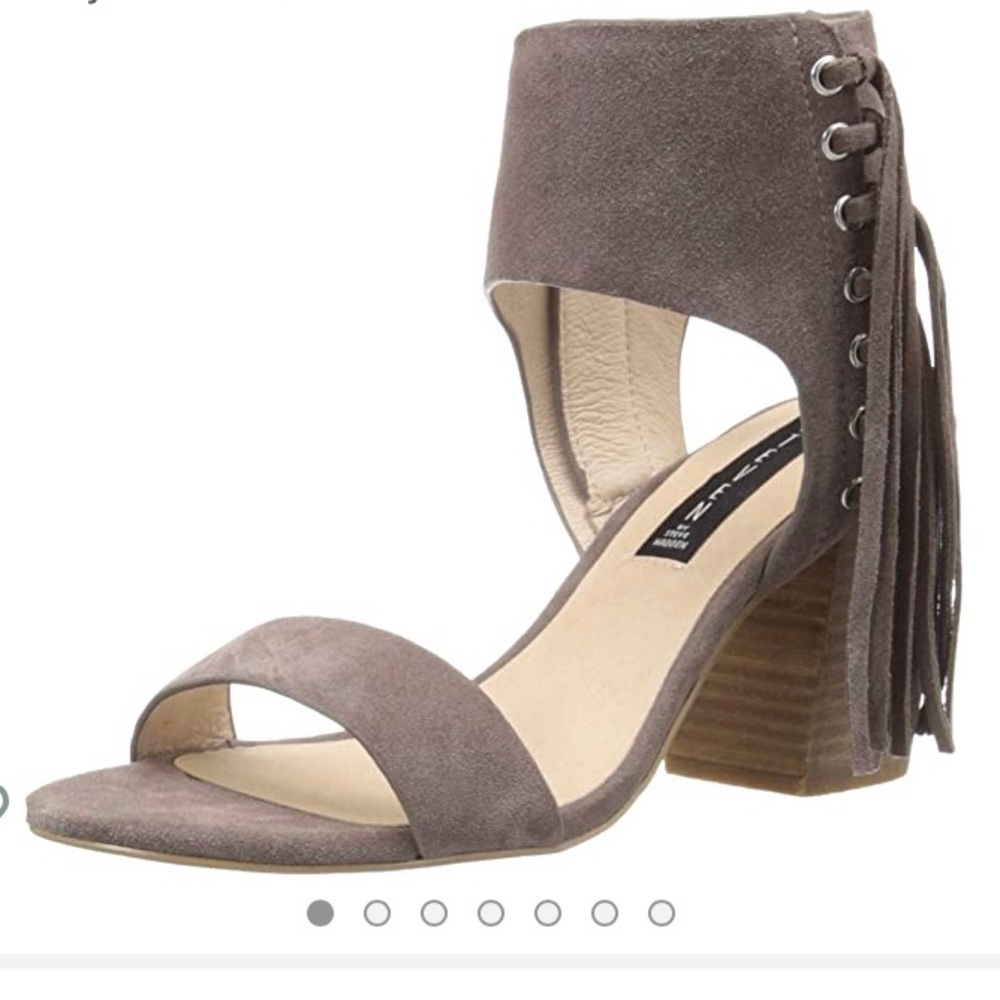 Steven by Steve Madden Grey Suede Fringe Heel
